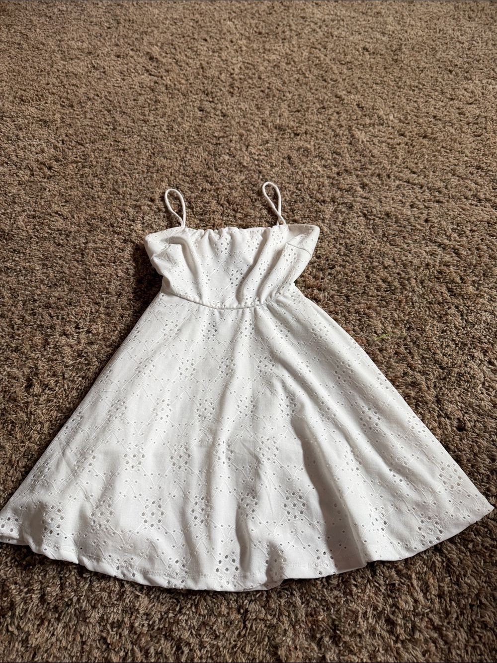 Windsor White Eyelet Backless Spaghetti Strap Dress